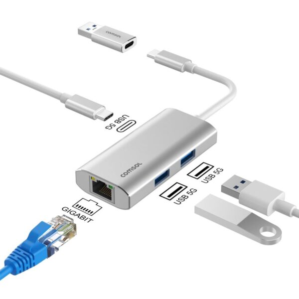 USB-C to Gigabit Ethernet & 3 Port Hub - Image 3